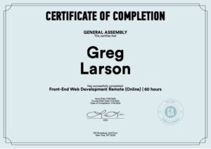 General Assembly Certificate