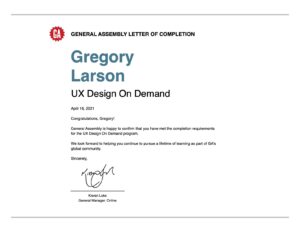 General Assembly UX Design Certificate