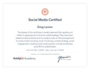 Hubspot Certificate